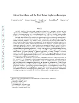 Minor Sparsifiers and the Distributed Laplacian Paradigm