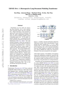ERNIE-Doc: A Retrospective Long-Document Modeling Transformer