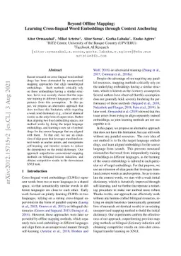 Beyond Offline Mapping: Learning Cross Lingual Word Embeddings through
  Context Anchoring