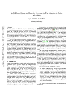 Multi-Channel Sequential Behavior Networks for User Modeling in Online
  Advertising