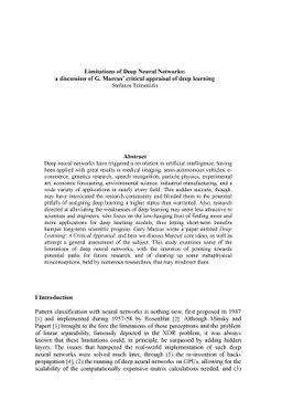 Limitations of Deep Neural Networks: a discussion of G. Marcus' critical
  appraisal of deep learning