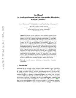 Am I Rare? An Intelligent Summarization Approach for Identifying Hidden
  Anomalies