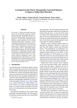Learning from the Worst: Dynamically Generated Datasets to Improve
  Online Hate Detection