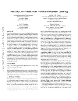 Partially Observable Mean Field Reinforcement Learning