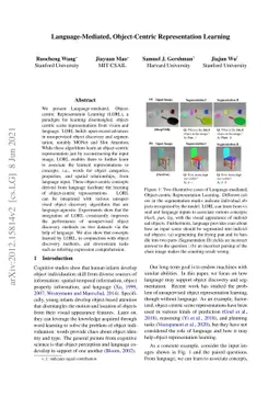 Language-Mediated, Object-Centric Representation Learning