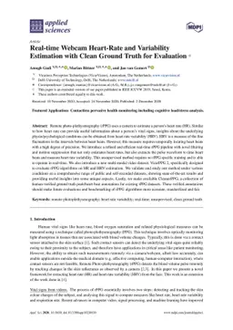 Real-time Webcam Heart-Rate and Variability Estimation with Clean Ground
  Truth for Evaluation