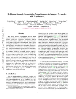 Rethinking Semantic Segmentation from a Sequence-to-Sequence Perspective
  with Transformers