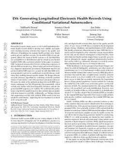 EVA: Generating Longitudinal Electronic Health Records Using Conditional
  Variational Autoencoders