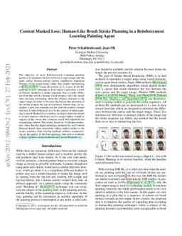 Content Masked Loss: Human-Like Brush Stroke Planning in a Reinforcement
  Learning Painting Agent