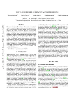 End-to-End Speaker Diarization as Post-Processing