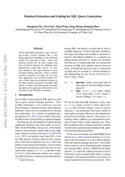 Mention Extraction and Linking for SQL Query Generation