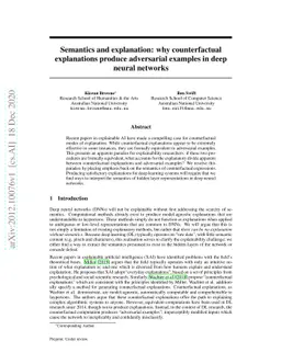 Semantics and explanation: why counterfactual explanations produce
  adversarial examples in deep neural networks