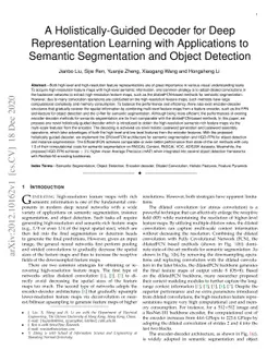 A Holistically-Guided Decoder for Deep Representation Learning with
  Applications to Semantic Segmentation and Object Detection