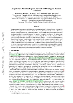 Regularized Attentive Capsule Network for Overlapped Relation Extraction