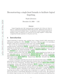 Reconstructing a single-head formula to facilitate logical forgetting