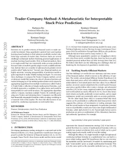 Trader-Company Method: A Metaheuristic for Interpretable Stock Price
  Prediction
