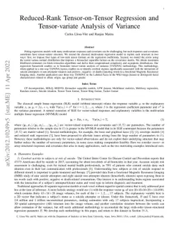 Reduced-Rank Tensor-on-Tensor Regression and Tensor-variate Analysis of
  Variance