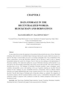 Data Storage in the Decentralized World: Blockchain and Derivatives
