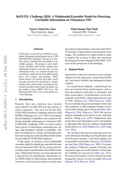 ReINTEL Challenge 2020: A Multimodal Ensemble Model for Detecting
  Unreliable Information on Vietnamese SNS