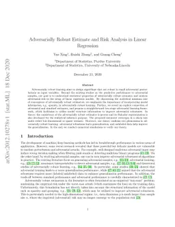 Adversarially Robust Estimate and Risk Analysis in Linear Regression