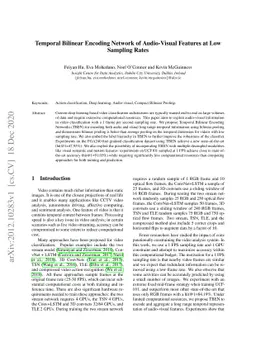 Temporal Bilinear Encoding Network of Audio-Visual Features at Low
  Sampling Rates