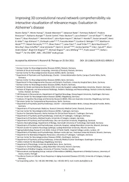 Improving 3D convolutional neural network comprehensibility via
  interactive visualization of relevance maps: Evaluation in Alzheimer's
  disease
