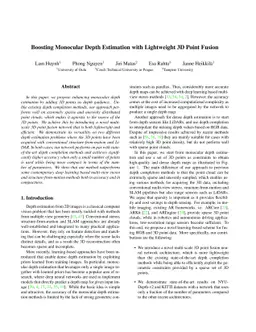 Boosting Monocular Depth Estimation with Lightweight 3D Point Fusion