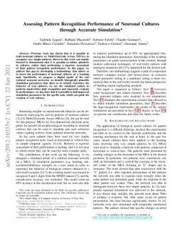 Assessing Pattern Recognition Performance of Neuronal Cultures through
  Accurate Simulation