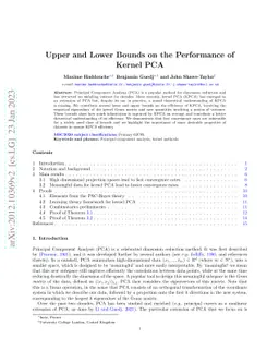 Upper and Lower Bounds on the Performance of Kernel PCA