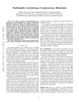 Partitionable Asynchronous Cryptocurrency Blockchain