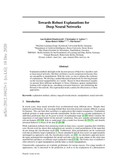 Towards Robust Explanations for Deep Neural Networks