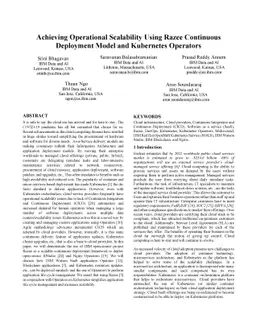 Achieving Operational Scalability Using Razee Continuous Deployment
  Model and Kubernetes Operators