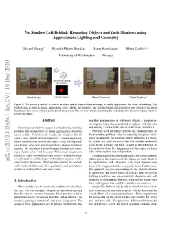 No Shadow Left Behind: Removing Objects and their Shadows using
  Approximate Lighting and Geometry
