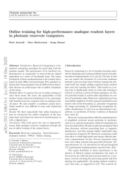 Online training for high-performance analogue readout layers in photonic
  reservoir computers