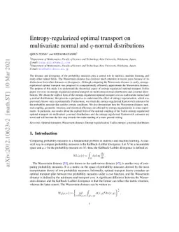 Entropy-regularized optimal transport on multivariate normal and
  q-normal distributions