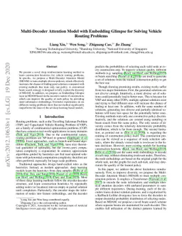 Multi-Decoder Attention Model with Embedding Glimpse for Solving Vehicle
  Routing Problems