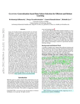 GLISTER: Generalization based Data Subset Selection for Efficient and
  Robust Learning