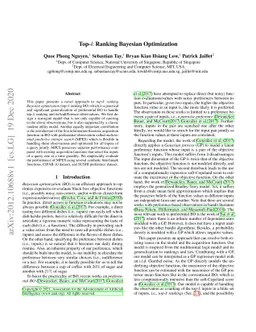Top-$k$ Ranking Bayesian Optimization