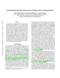An Information-Theoretic Framework for Unifying Active Learning Problems