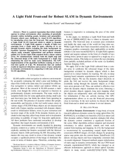 A Light Field Front-end for Robust SLAM in Dynamic Environments