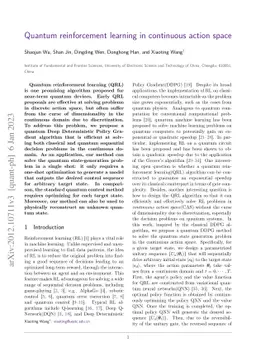 Quantum reinforcement learning in continuous action space