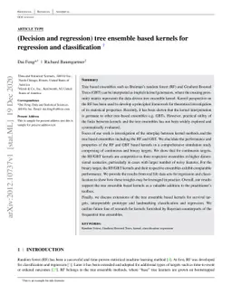 (Decision and regression) tree ensemble based kernels for regression and
  classification
