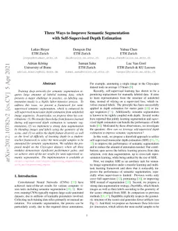 Three Ways to Improve Semantic Segmentation with Self-Supervised Depth
  Estimation