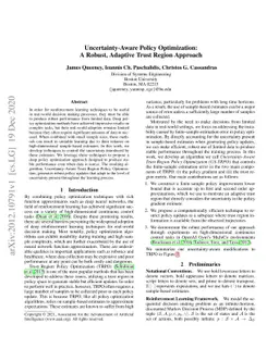 Uncertainty-Aware Policy Optimization: A Robust, Adaptive Trust Region
  Approach