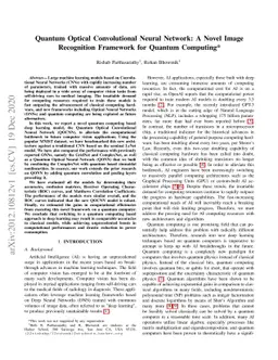 Quantum Optical Convolutional Neural Network: A Novel Image Recognition
  Framework for Quantum Computing