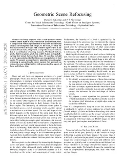 Geometric Scene Refocusing