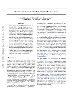 LieTransformer: Equivariant self-attention for Lie Groups