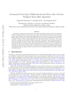 Automated Clustering of High-dimensional Data with a Feature Weighted
  Mean Shift Algorithm
