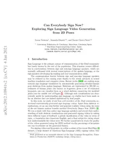 Can Everybody Sign Now? Exploring Sign Language Video Generation from 2D
  Poses