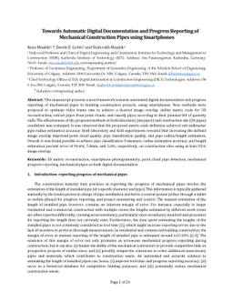 Towards Automatic Digital Documentation and Progress Reporting of
  Mechanical Construction Pipes using Smartphones